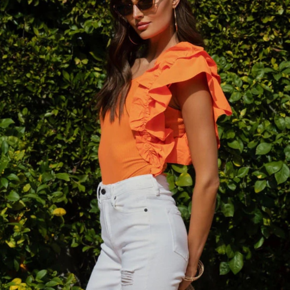 Vici Ruffle One Shoulder Bodysuit - Picture 3 of 4
